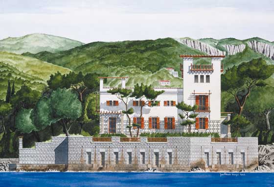 Villa Kérylos - Beaulieu sur Mer (Dessin de Jean-François Laugeri) Villa Kérylos - Beaulieu sur Mer