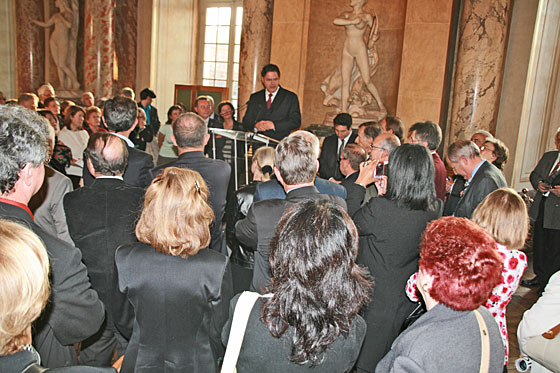 Pendant le discours de Jean-Pierre Mangiapan à la Mairie de Toulouse