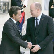 Prince ALBERT II de Monaco reçu à l'Elysée par le président SARKOZY