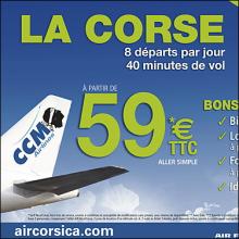 CCM Airlines Nice Côte d’Azur Corse 59€ TTC
