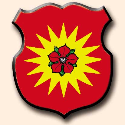 De gueules à lâétoile de seize rais dâor, chargée dâune rose ... De gueules à lâétoile de seize rais dâor, chargée dâune rose ...