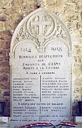 Monument aux Morts de Clans