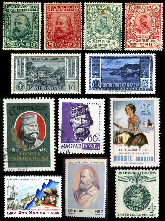 Timbres-poste Garibaldi