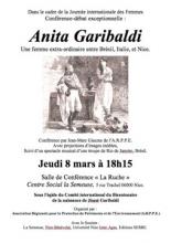 NICE JOURNEE DE LA FEMME CONFERENCE SUR ANITA GARIBALDI