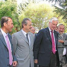 Le Ministre Michel BARNIER à Cagnes près de Nice Opération Alimentation Vacances