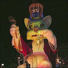 NICE CARNAVAL 2008 Le roi chat a réussi son entrée sur la Promenade des Anglais