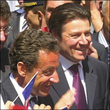 SARKOZY et ESTROSI à Saint Etienne de Tinée près de NICE Tour de France 2008