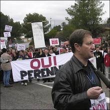 Manifestation Texas Instruments, Villeneuve près de NICE, Le personnel est dans la rue