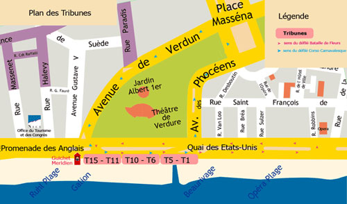 Carnaval de Nice - Plan des Tribunes