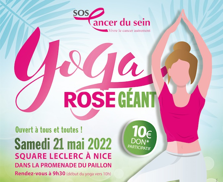 Yoga Rose Géant 2022 à Nice avec SOS Cancer du Sein