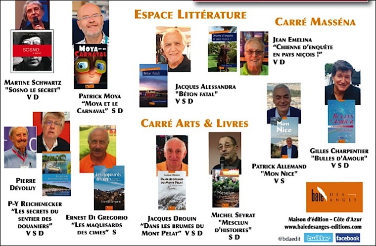 Les auteurs Baie des Anges au Festival du Livre de Mouans Sartoux