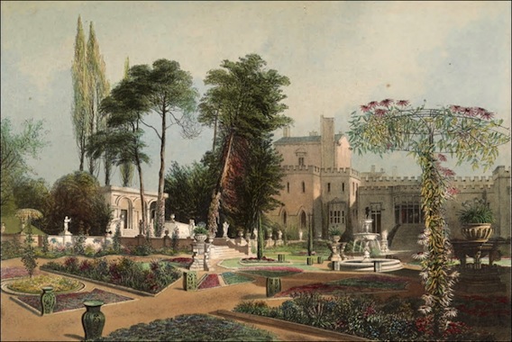 Une Histoire des Fleurs Valérie Chansigaud Nice RendezVous Beaux Livres::Jardin du comte Pembroke – p.17<br />Source : E. Adveno Brooke (1858). The Gardens of England, T. McLean (Londres). histoire-fleurs-chansigaud-lg
